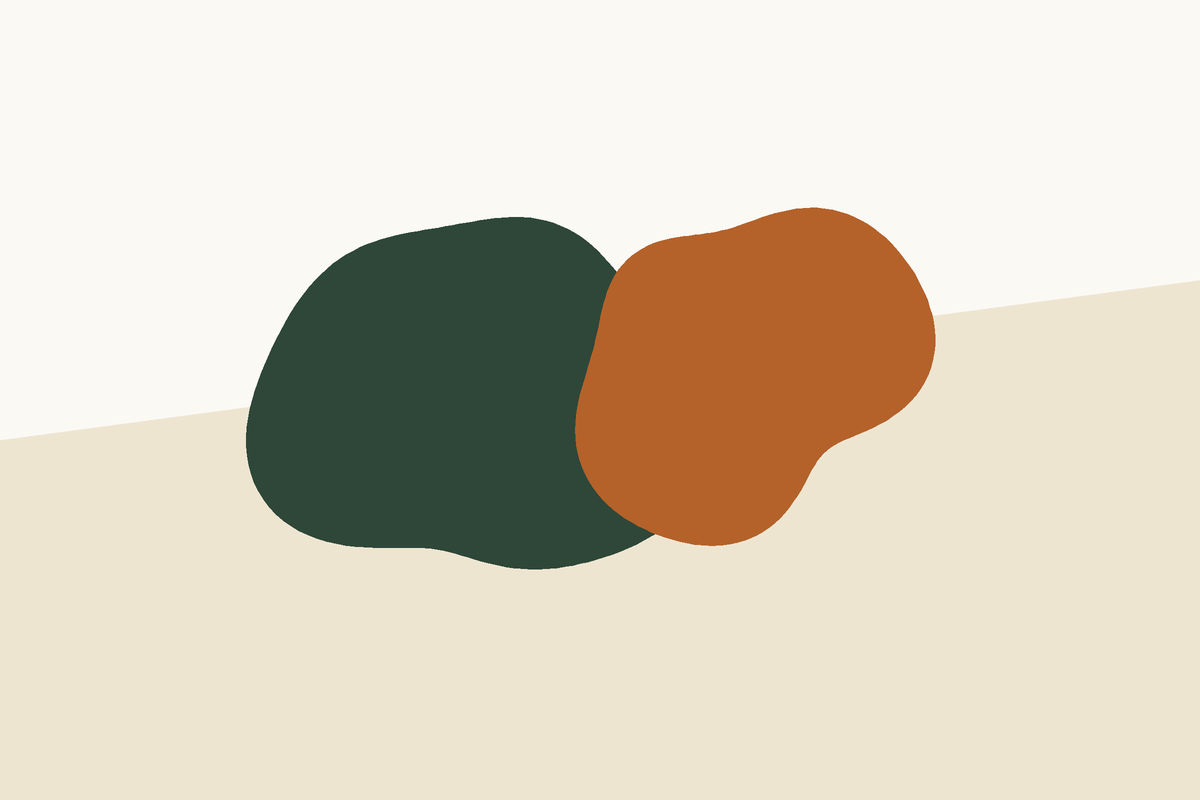 Zwei ineinandergreifende Formen – abstrakte Illustration